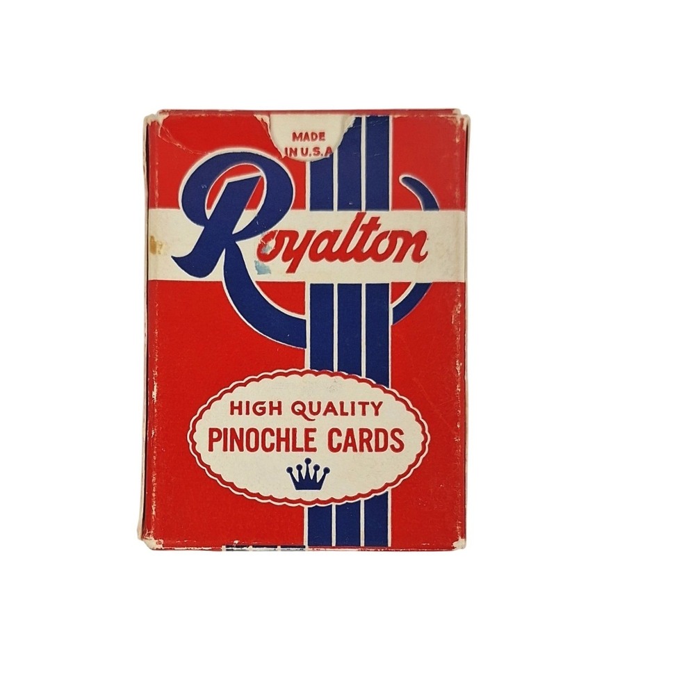 Vintage Royalton High Quality Pinochle Playing Cards Full Deck Made in USA Red